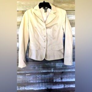 Van Heusen Beige Stripe Blazer Jacket Size XS